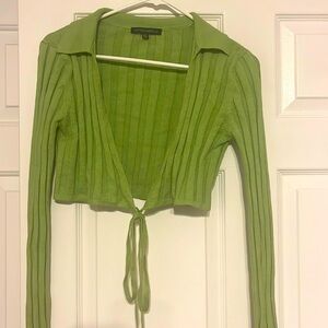 Cotton candy green long sleeve cropped “ sweater” .